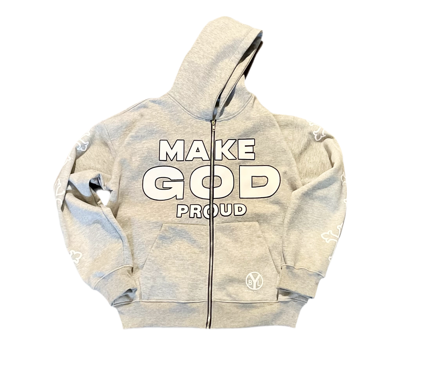 "Make God Proud" Grey Hoodie