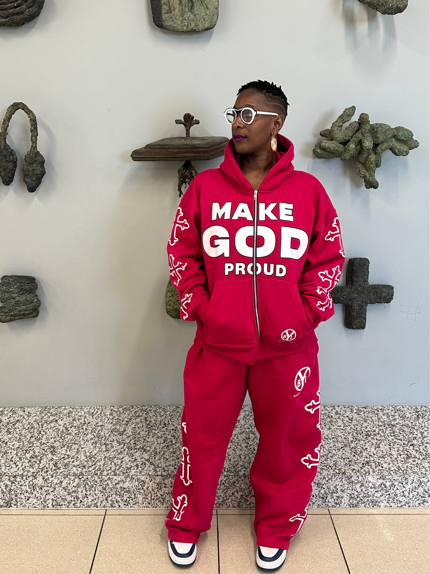 "Make God Proud" Hot Pink Hoodie