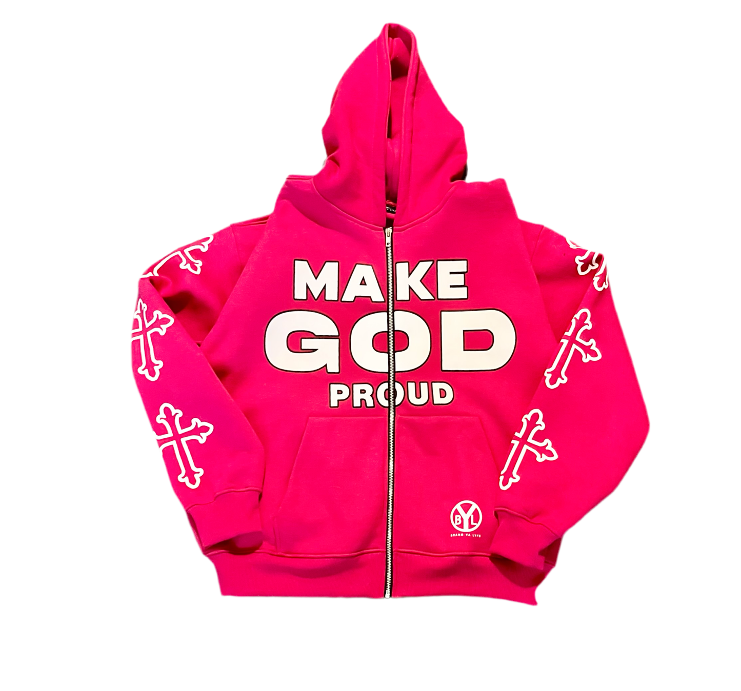 "Make God Proud" Hot Pink Hoodie