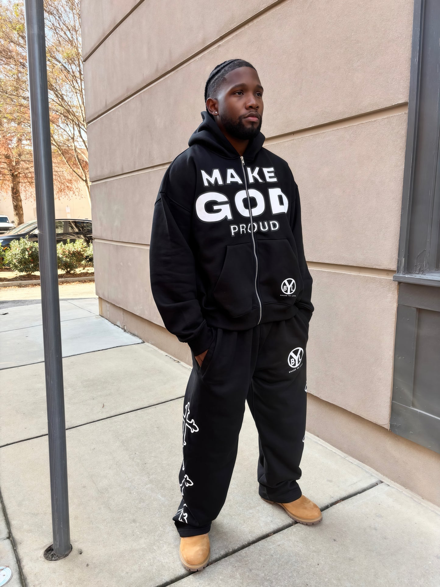 "Make God Proud" Black Joggers Only