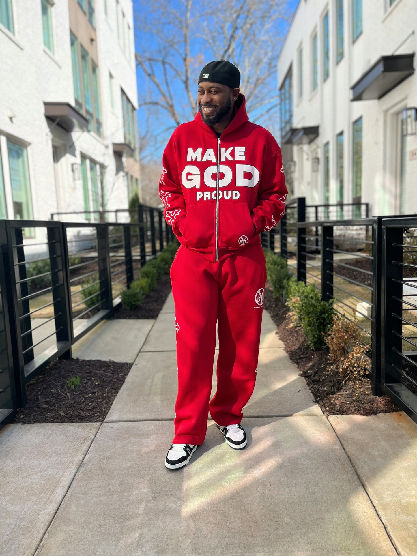 "Make God Proud" Red Sweatpants