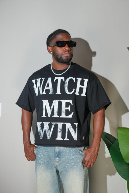 Watch Me Win Crop T-shirt (Black)