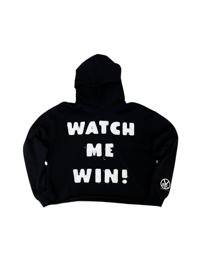 "Watch Me Win" Oversized Black Hoodie