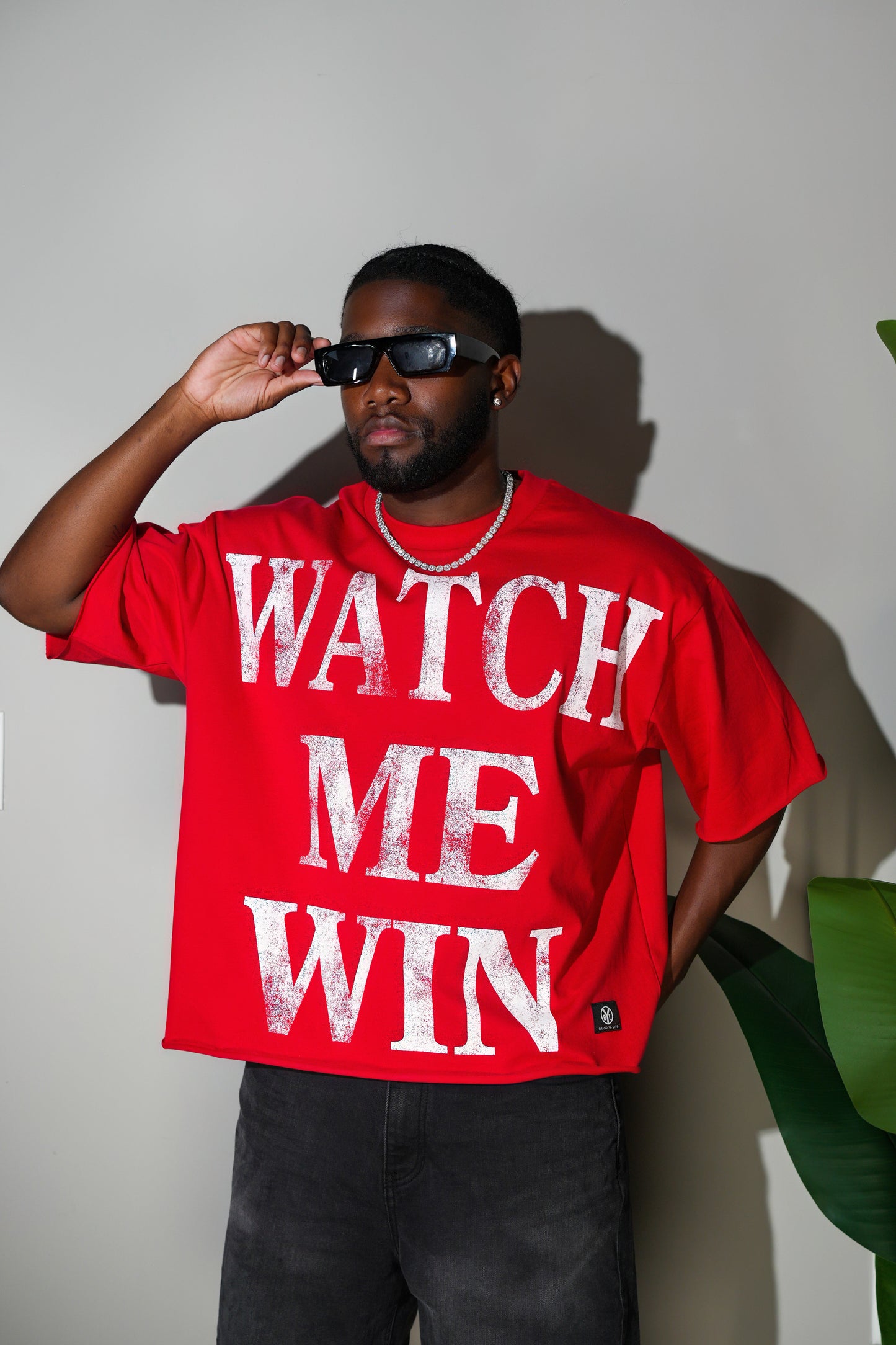 Watch Me Win Crop T-shirt (Red)