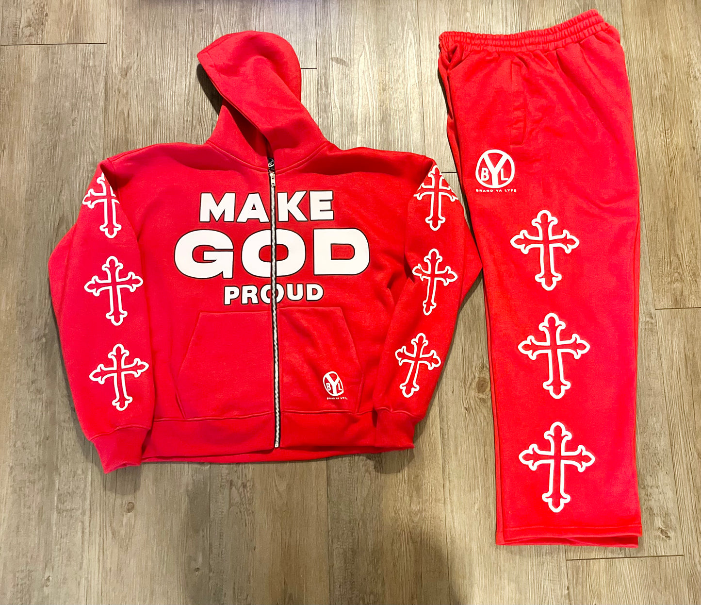 "Make God Proud" Red Sweatsuit