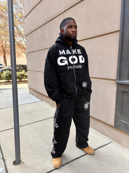 "Make God Proud" Black Joggers Only