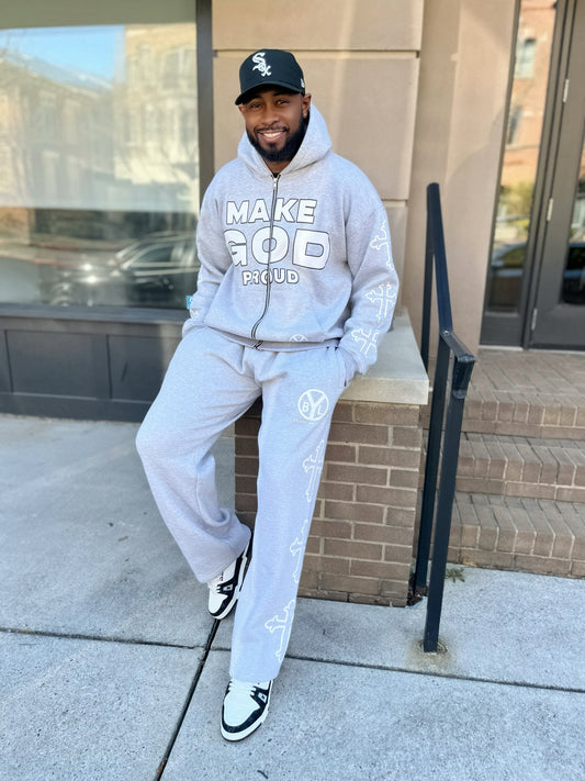 "Make God Proud" Grey Hoodie