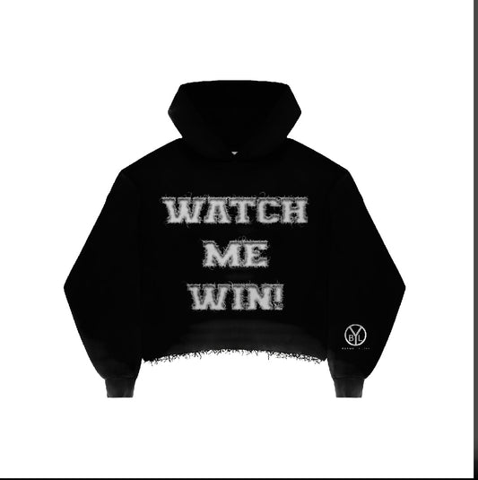 "Watch Me Win" Oversized Black Hoodie