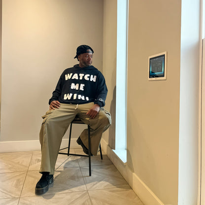 "Watch Me Win" Oversized Black Hoodie