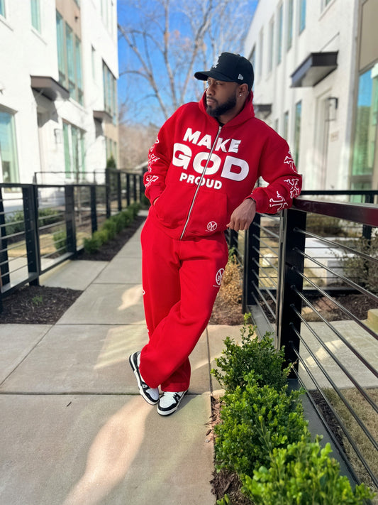 "Make God Proud" Red Hoodie